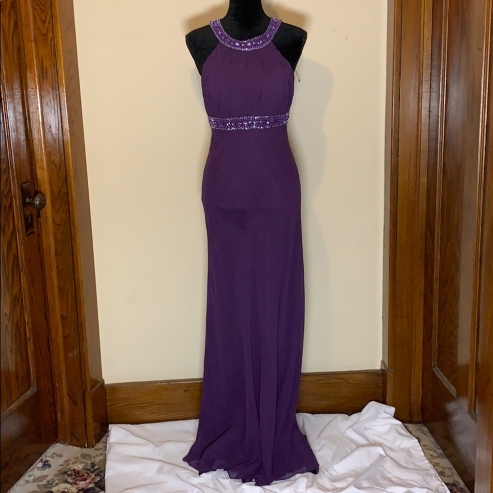 JS Boutique purple halter gown, 8